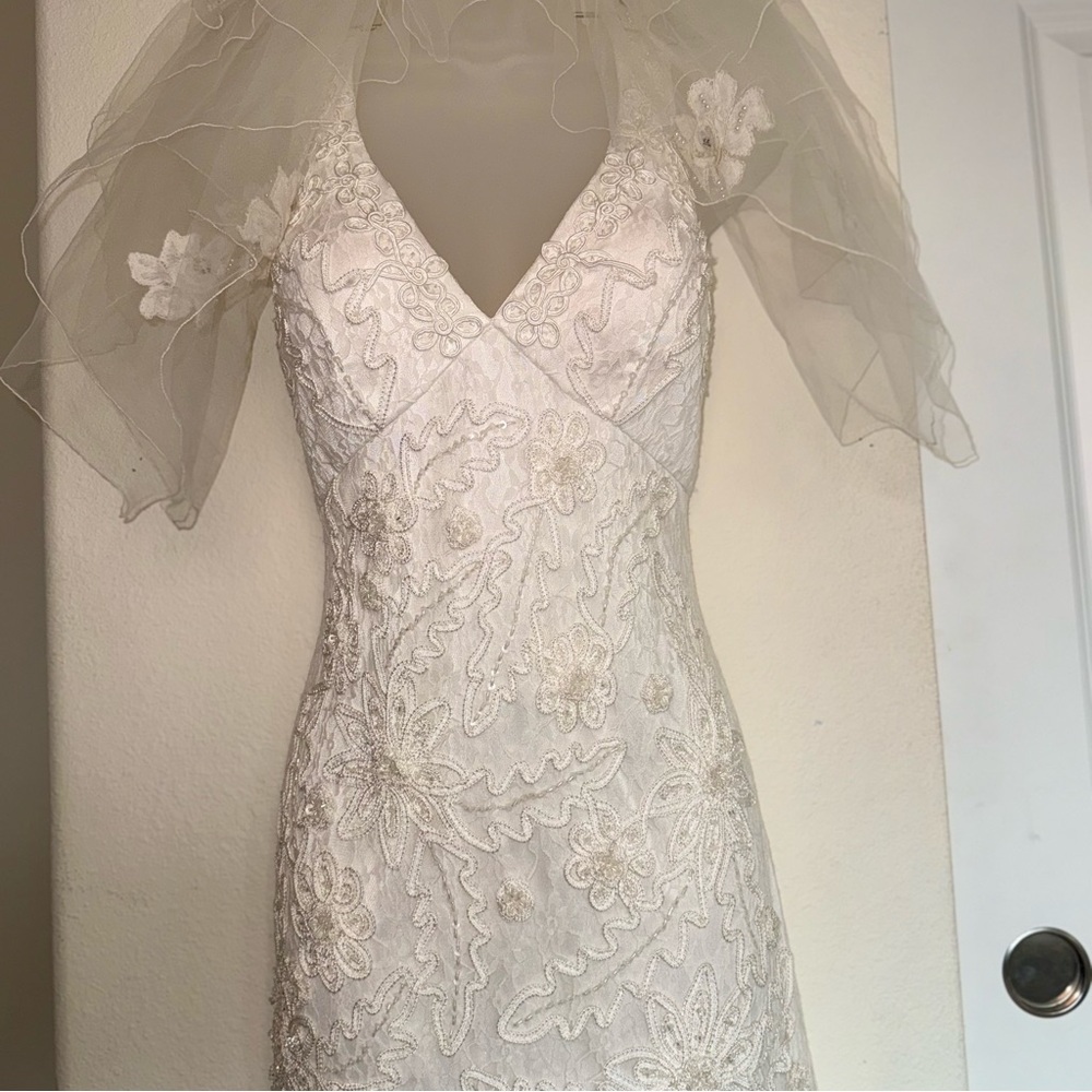 Stunning Beaded Sue Wong Nocturne Lace Wedding Dress - Size 4 - Picture 8 of 15